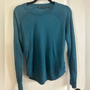 Athleta Ocean Blue Long Sleeve Activewear Shirt. Size XXS